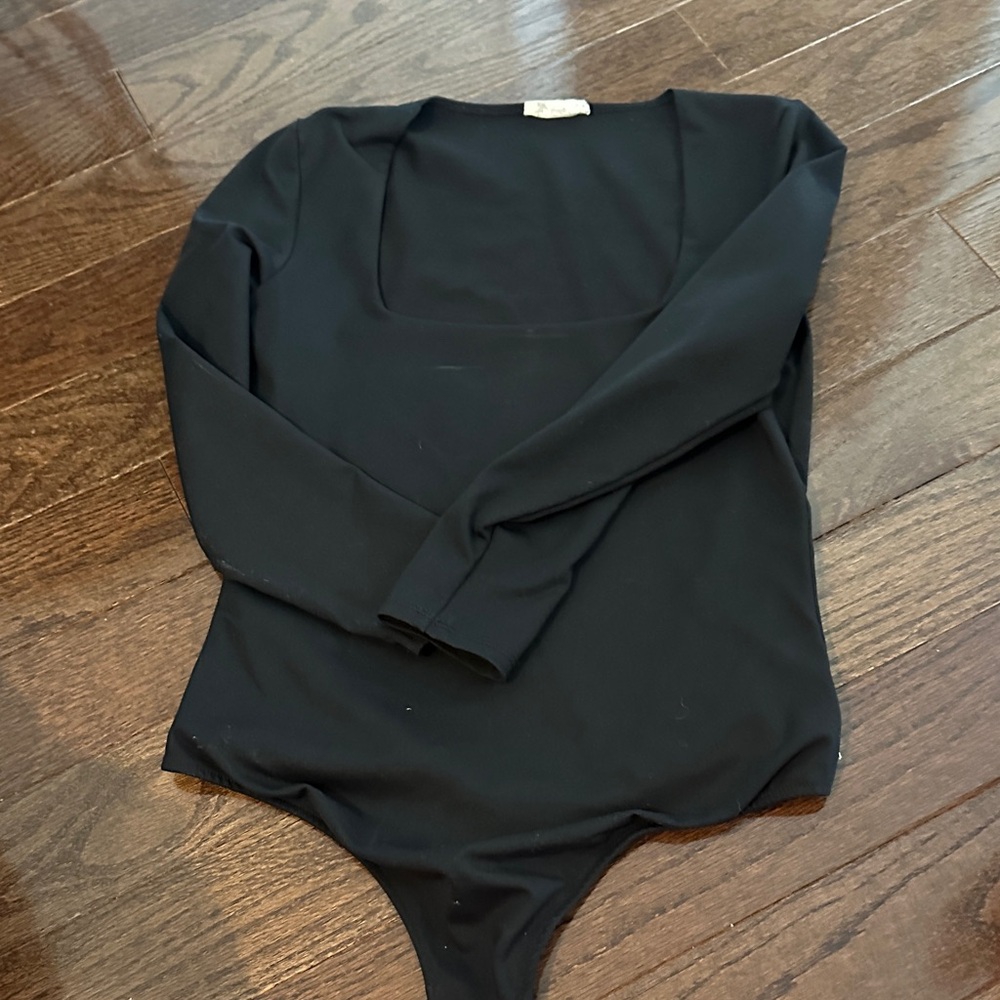 Free people Black Long Sleeve Bodysuit